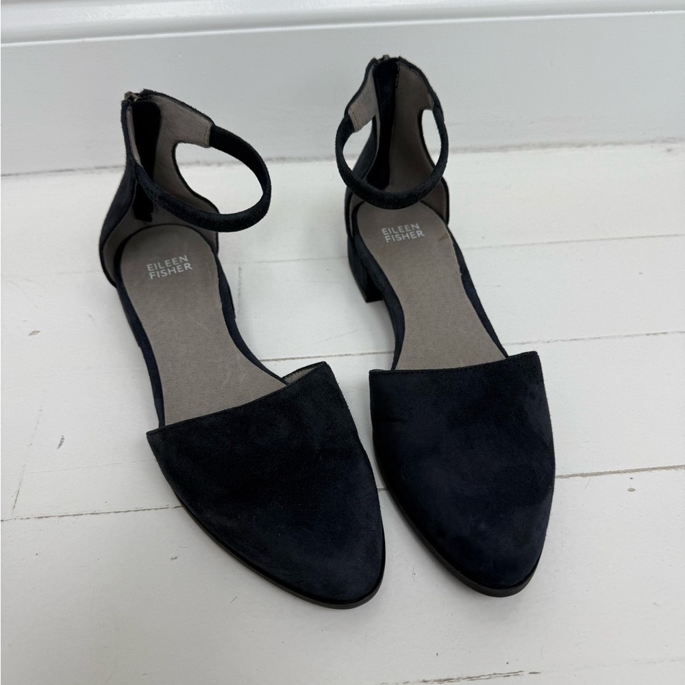 NWOT Eileen Fisher Navy Suede Women's Shoes - Picture 8 of 11